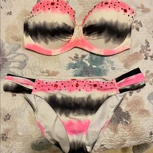 Victoria secret tie dye embellished bikini 36D L